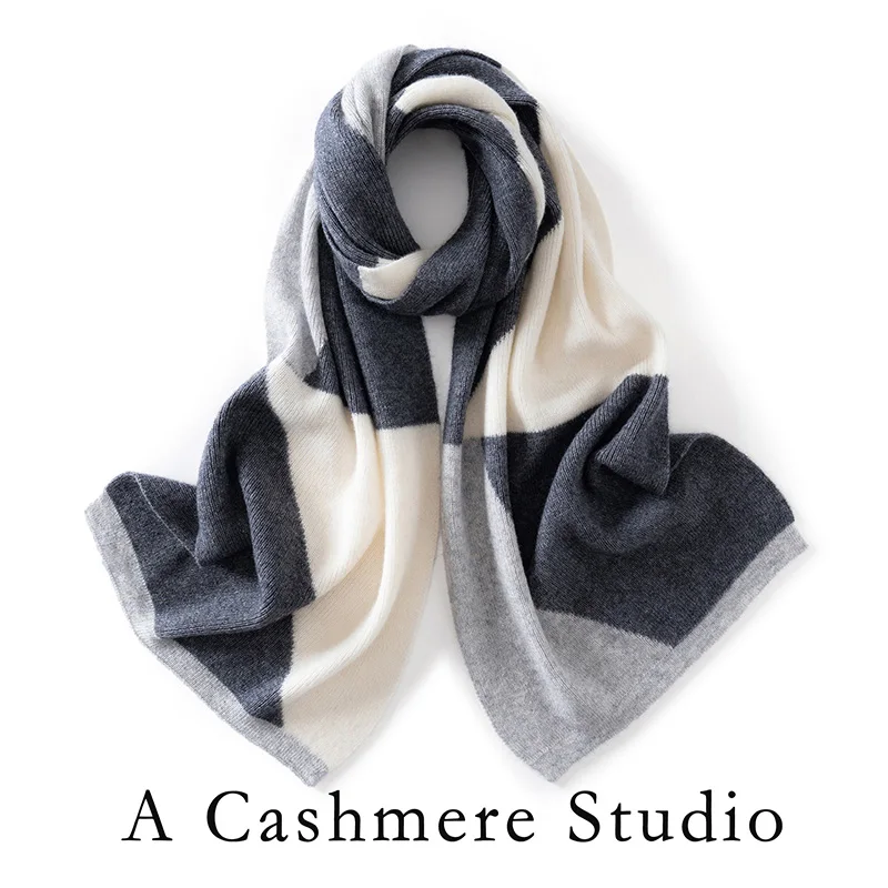 

Luxury 100% Cashmere Scarf Women Autumn Winter Soft Comfy Long Scarf Shawls Cashmere Knitwear High Quality Wraps Scarf Top