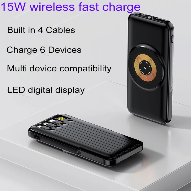 

Power Bank 20000mAh for Magsafe Qi Wireless Charger Portable Fast ChargeBattery For iPhone 15 14 Huawei Xiaomi Samsung S23 S22
