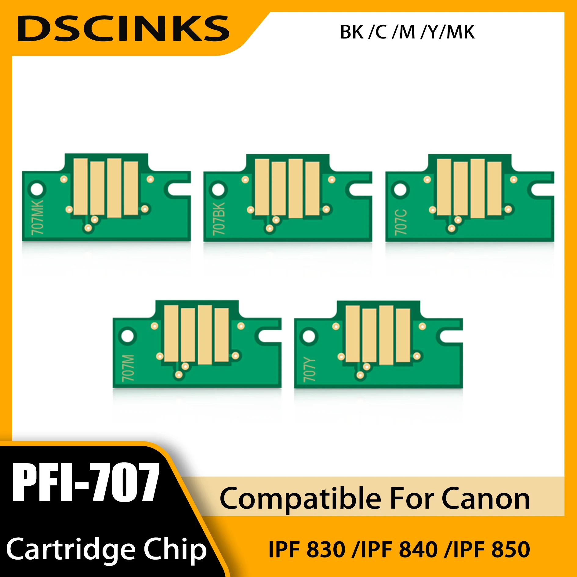 PFI-707 Ink Cartridge Chip For Canon imagePROGRAF IPF830 IPF840 IPF850 IPF-830 IPF-840 IPF-850 Printer Single-use chip