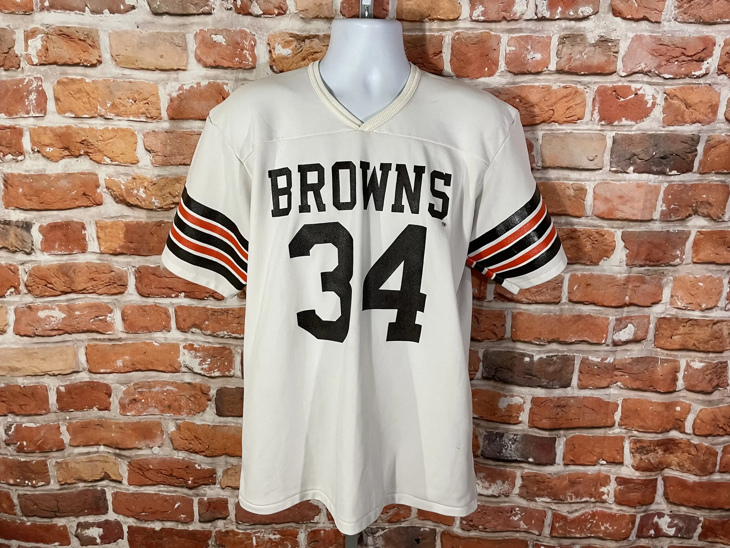 Rollins' 80s Cleveland Browns Kevin Mac size 34 Retro Soccer Shirt Quick Drying Breathable Short Sleeved T-shirt Men's Top