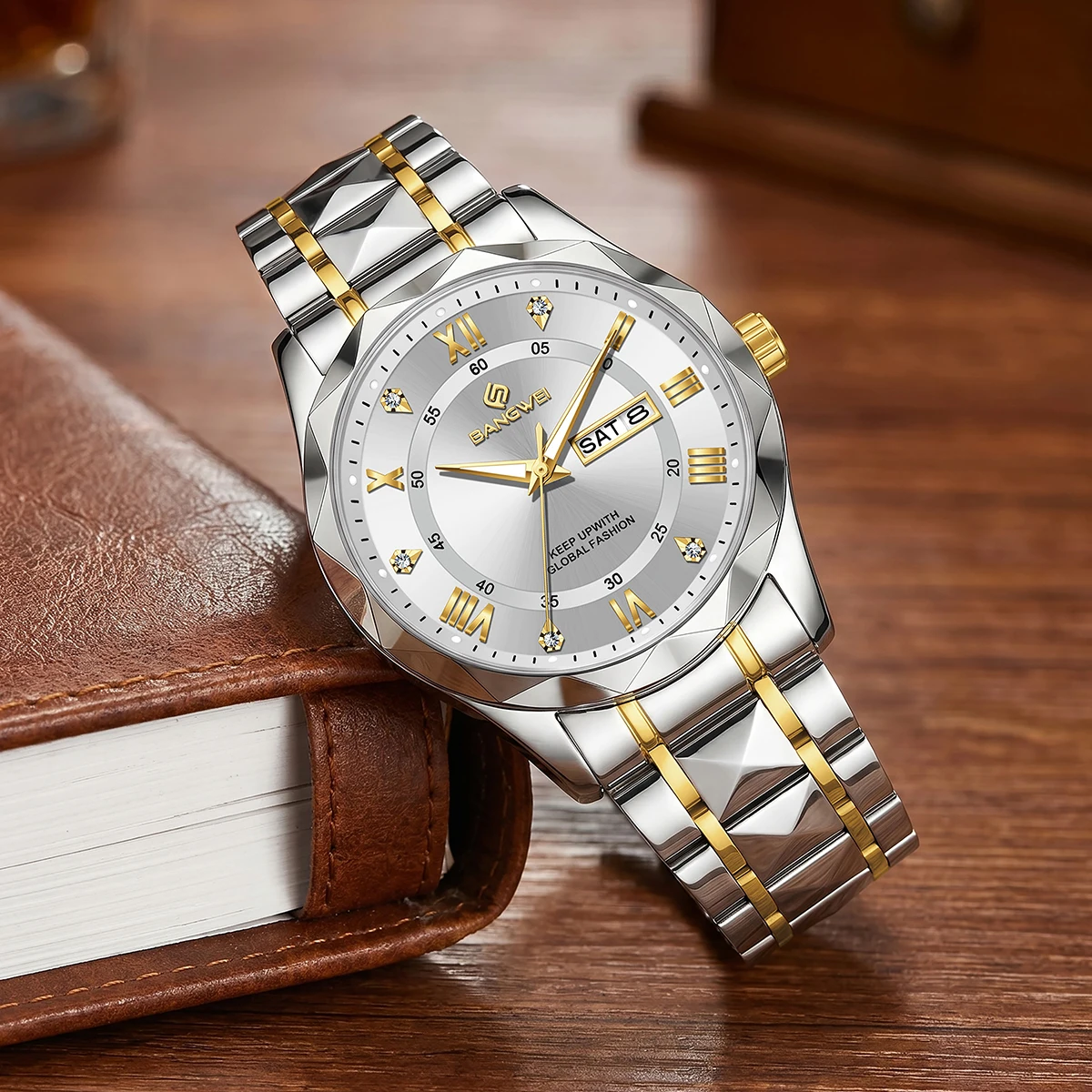 BANGWEI LIGE Original Luxury Quartz Man Watch Fashion Week Calendar Stainless Steel Band Waterproof Luminous Men Watches for Men