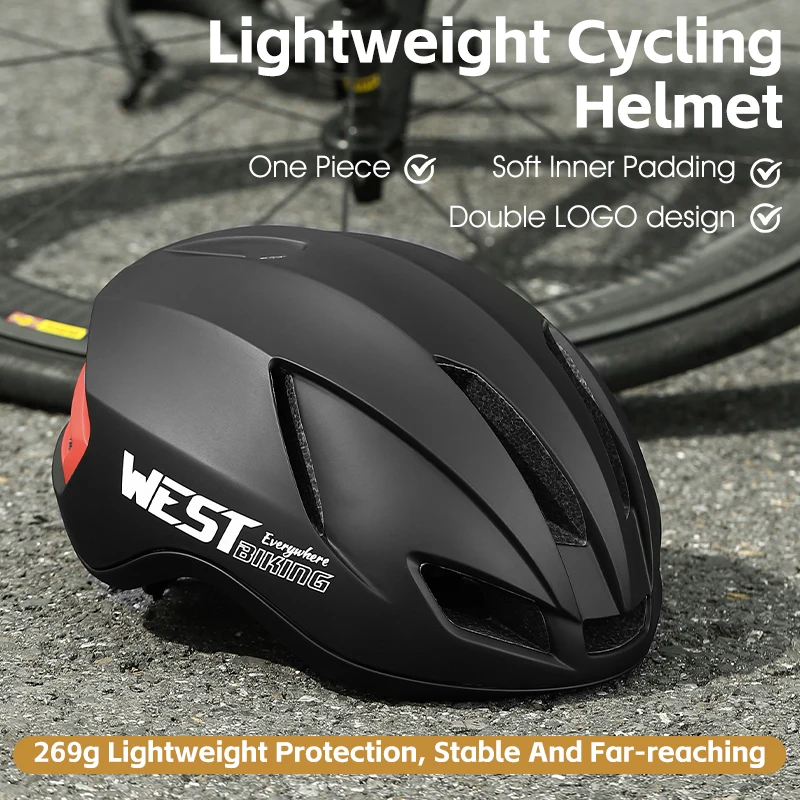 WEST BIKING Ultralekkie kaski rowerowe Nowy kask rowerowy dla mężczyzn Kobiety Wyposażenie rowerów wyścigowych Kask MTB Bezpieczeństwo Czapka