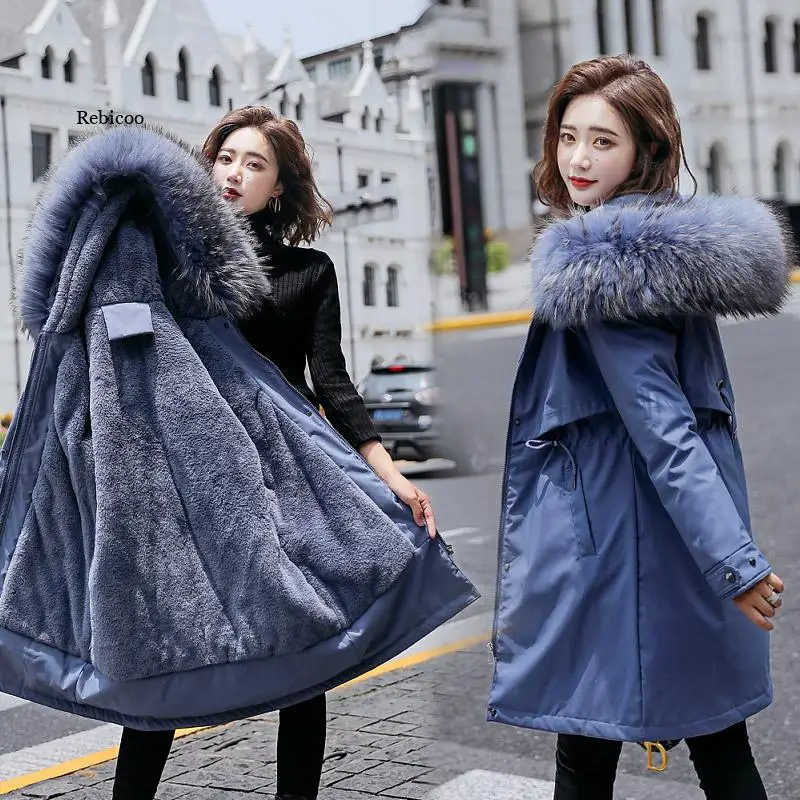 หนาแจ็คเก็ตฤดูหนาวผู้หญิงฤดูหนาวเสื้อขนสัตว์ซับ Hooded หญิงฤดูหนาว Coat Parkas สวม