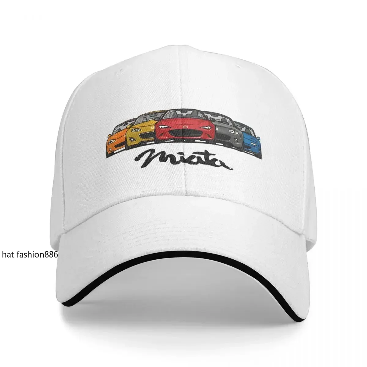 Mazdaed MX5 Miata Generations Baseball Cap Hip Hop Roadster Sandwich Hat Unisex Adjustable Dad Hat Travel Gift