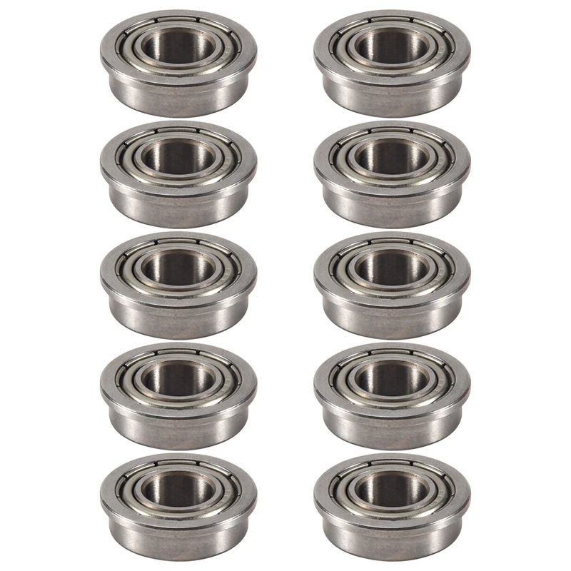 10 Pcs F688ZZ Flanged Radial Ball Bearings Metal Steel Double Shielded Flange Ball Bearing, 8 X 16 X 5Mm For Motor