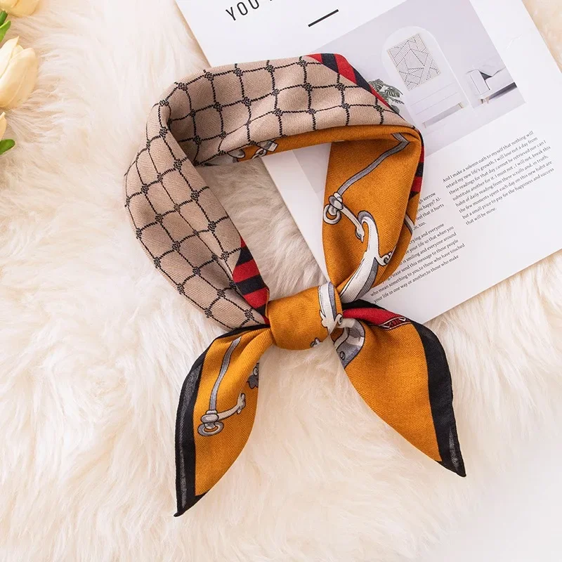 Новый шелковый шарф с принтом, элегантный модный шелковый шарф для пожилых людей, темпераментный шелковый шарф в подарок