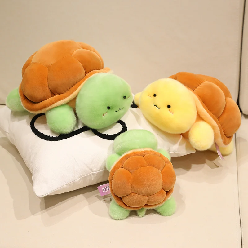 Fluffy Turtle Plush Toy Chubby Little Tortoise Doll Comfortable Aquatic Animal Stuffed Pillow Soft Sea Turtle Sleep Cushion - view 5