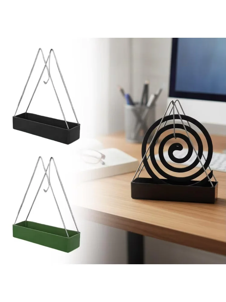 Iron Mosquito Coil Holder With Tray Incense Holders Coil Incense Burner Frame Repellent Incense Rack For Household Bedroom Patio