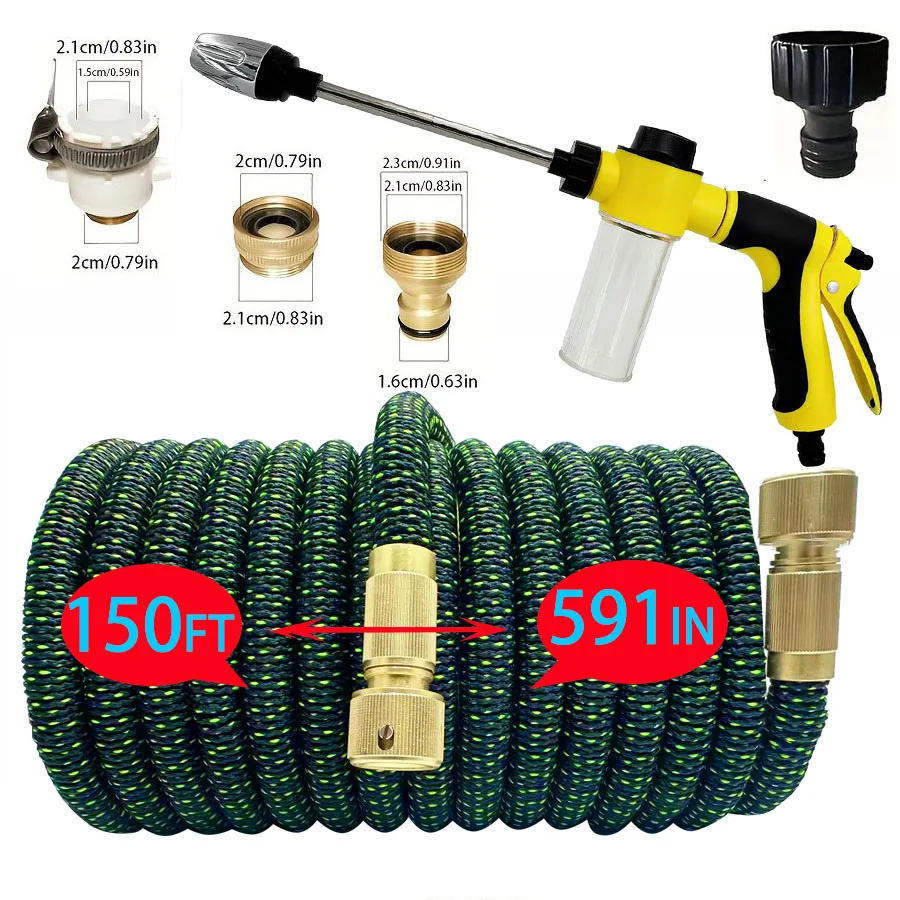 

Garden Water Hose Expandable Double Metal Connector High Pressure Pvc Reel Magic Water Pipes for Garden Farm Irrigation Car Wash