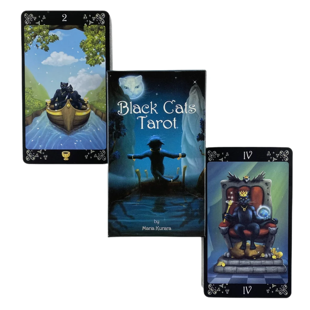 Black Cats Tarot Cards, Idioma Inglês, Edição Adivinhação, A 78 Oracle Jogando Jogos