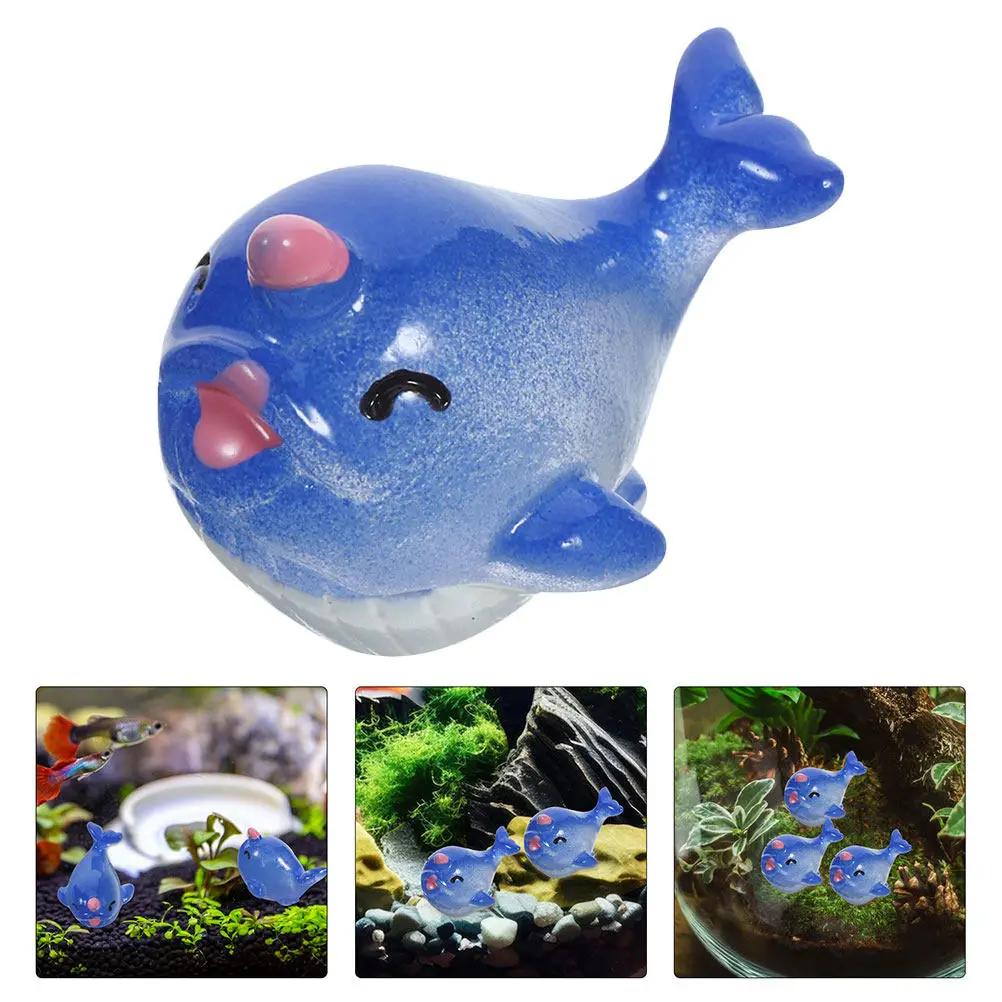 

10 шт. миниатюрных синих фигурок китов из смолы, скульптуры морских животных для сказочного сада, террариума, кашпо для суккулентов, ландшафтного дизайна, декора своими руками
