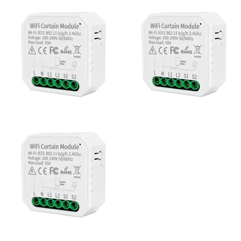 A27F-3X Tuya WIFI модуль управления умными шторами с дистанционным управлением через приложение, 100-240 В переменного тока, совместим с Alexa и Google Home для голосового управления.
