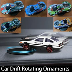 1PC Drifting Cool Car Dashboard Turning Racing Car Ornament Rotating Model Inside Vehicle Decoration Accessories Men Gift