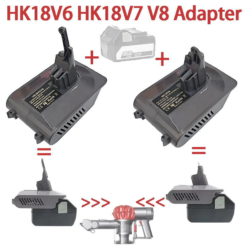 

Converter for Hikoki for Hitachi BSL1830 BSL1860 18V Lithium Battery HK18V6 HK18V7 V8 Adapter for Dyson V6 V7 V8 Vacuum Cleaner