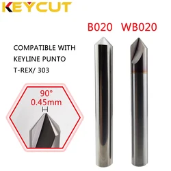 KEYLINE Milling Cutter HB020 90° P-0.45 and Tracer B020 Fits KEYLINE PUNTO T-REX 303 Aftermarket Locksmith Tools