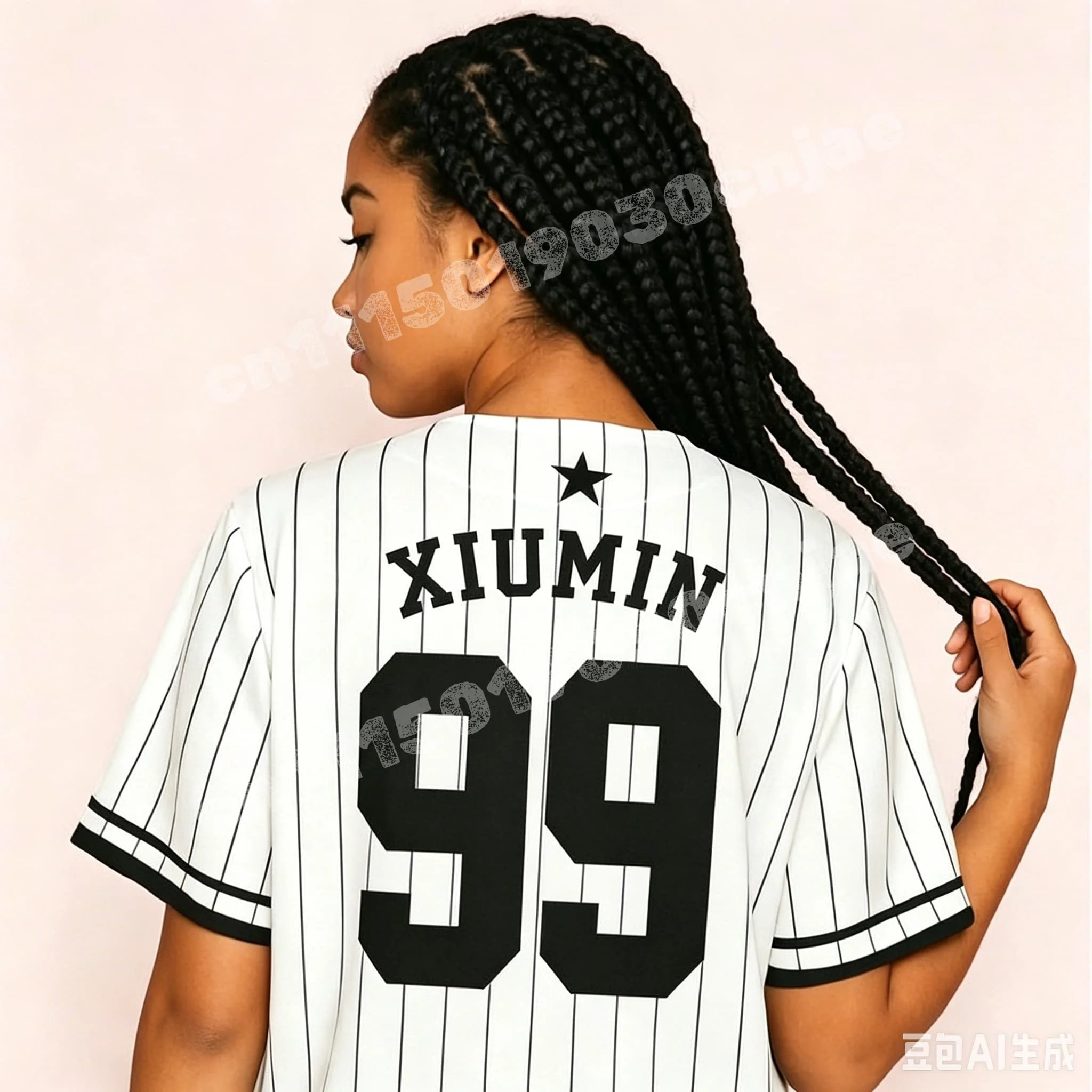 Vintage Stripe EXO EXOPLANET Baekhyun 4 Baseball-Trikot, atmungsaktives Sport-Top, passend für die ganze Familie, Konzert-T-Shirt für Eltern und Kinder, schnell trocknend – Detail 3
