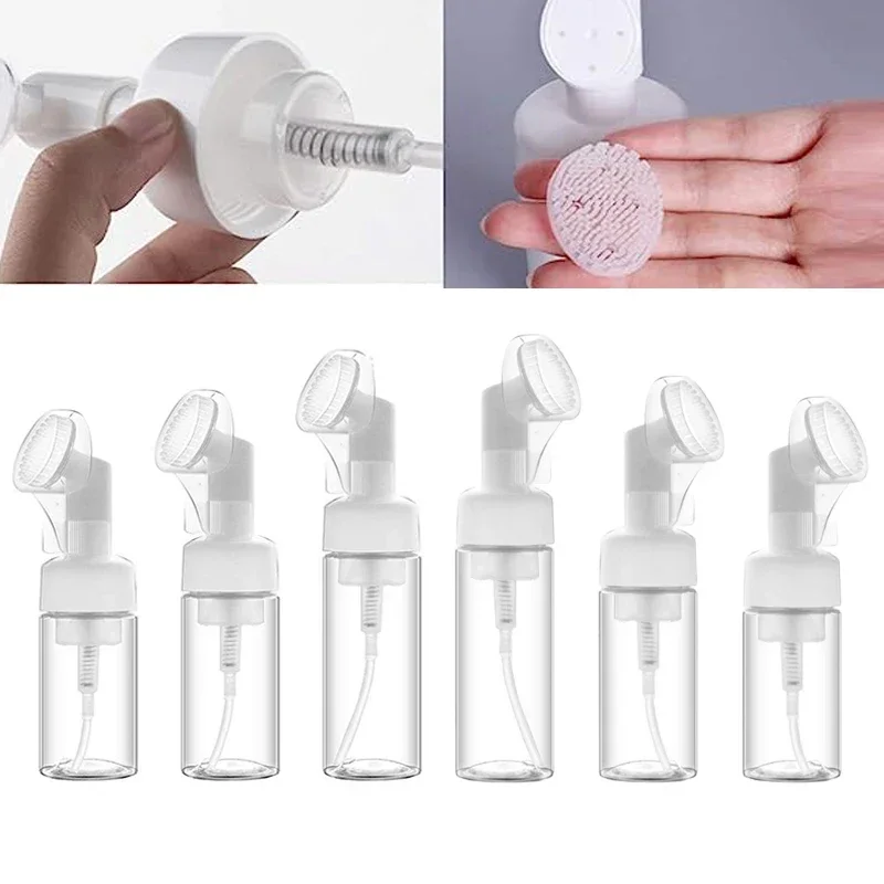 

20Pcs Empty 100-250ml Plastic Facial Cleanser Foaming Pump Bottle w/ Silicone Foam Massage Clean Brush Portable Travel Container