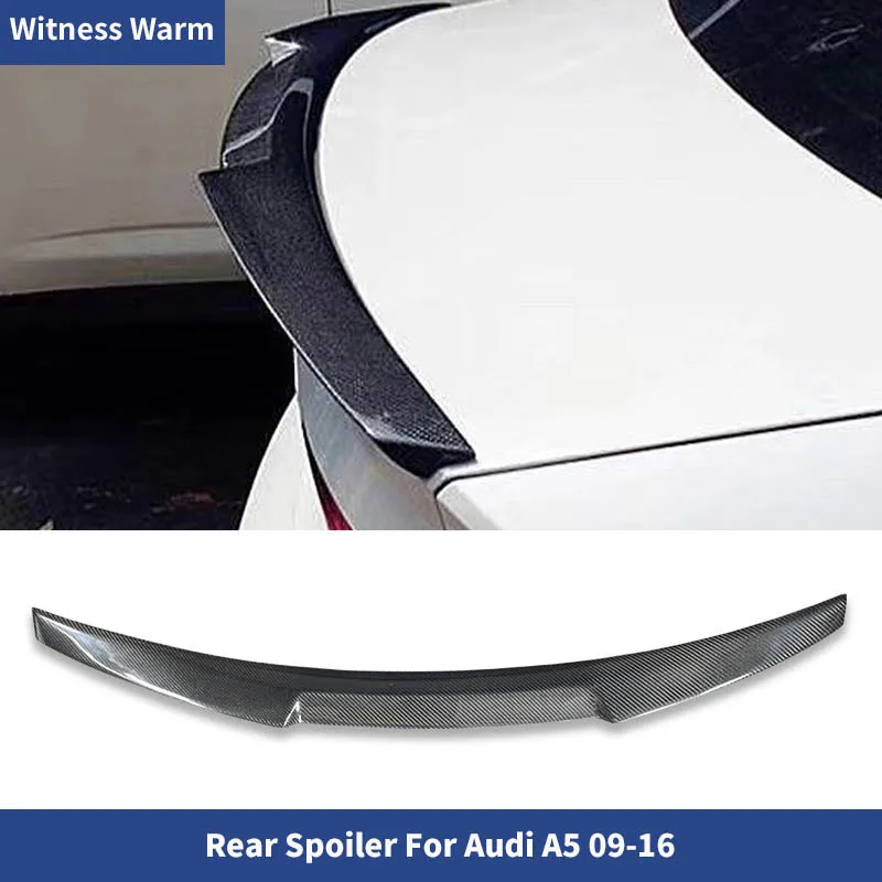 for Audi A5 2-door Carbon Fiber Car Rear Wings Trunk Lip Spoiler 2009 2010 2011 2012 2013 2014 2015 2016 Car Styling