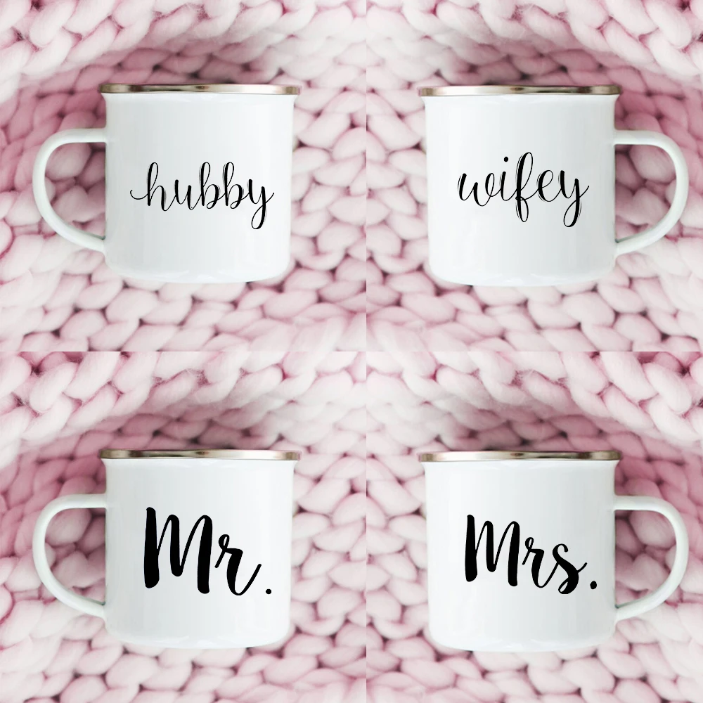 Wifey Hubby Mugs Mr and Mrs couple Mug Bridal Shower Gifts Wedding  bithday gift Mug For Hot Cold Coffee Tea Water Juice