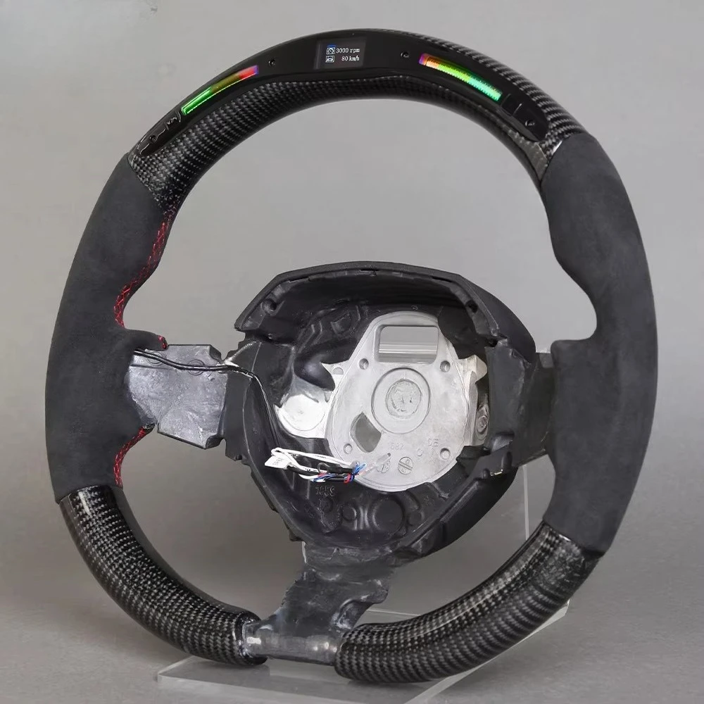 Car 32 Lights LED Carbon Fiber Steering Wheel for Aventador Huracan Carbon Fiber Steering Wheel OHC Motors