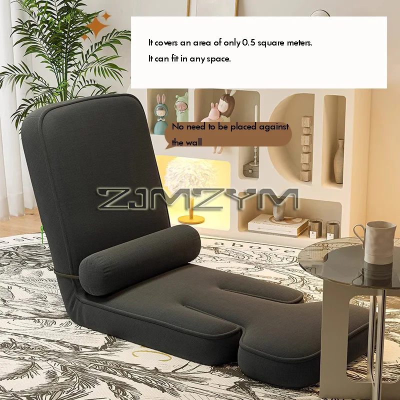 

Lazy Sofa Recliner Foldable Tatami Floor Chair High Back Support Lounger Multi-Functional Reading Seat Ergonomic Bay Window Bed