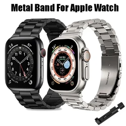 Stainless Steel Strap For Apple Watch Band 45mm Ultra 49mm 41mm 40mm 44mm Watch Strap Metal Bracelet For Iwatch Series 9 8 7 6 5