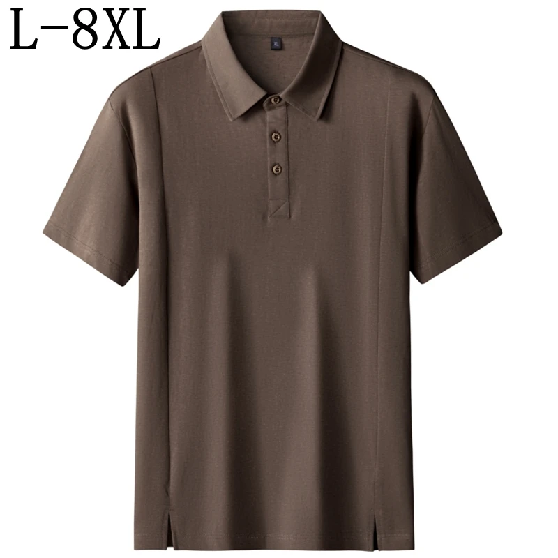 

Мужская футболка-поло 8XL 7XL 6XL, новая летняя коллекция 2026, высококачественная дышащая хлопковая рубашка с коротким рукавом и отложным воротником, деловая футболка для мужчин