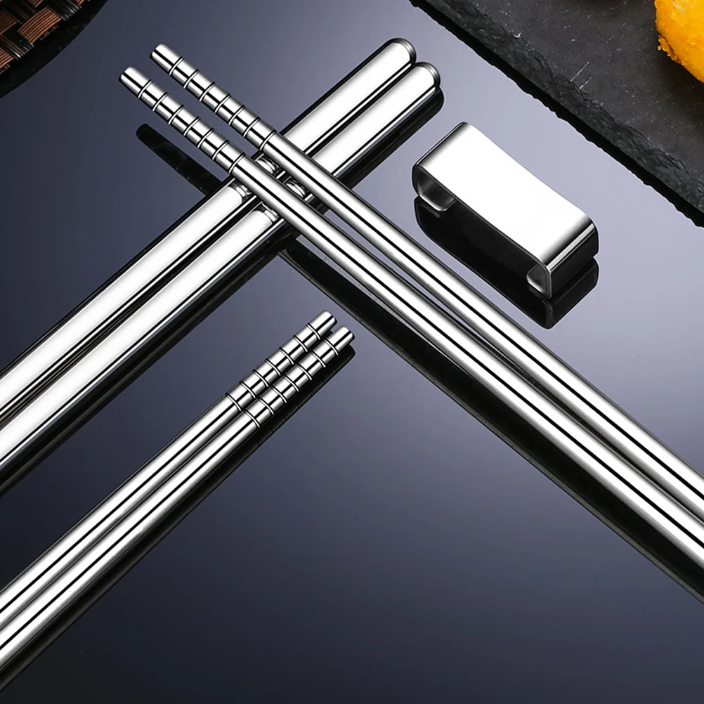 

5pcs 5 Pairs 304 Stainless Steel Chopsticks 36cm Long Heat Resistant Frying Noodle Hot Pot Cooking Utensils Metal Kitchen Tools