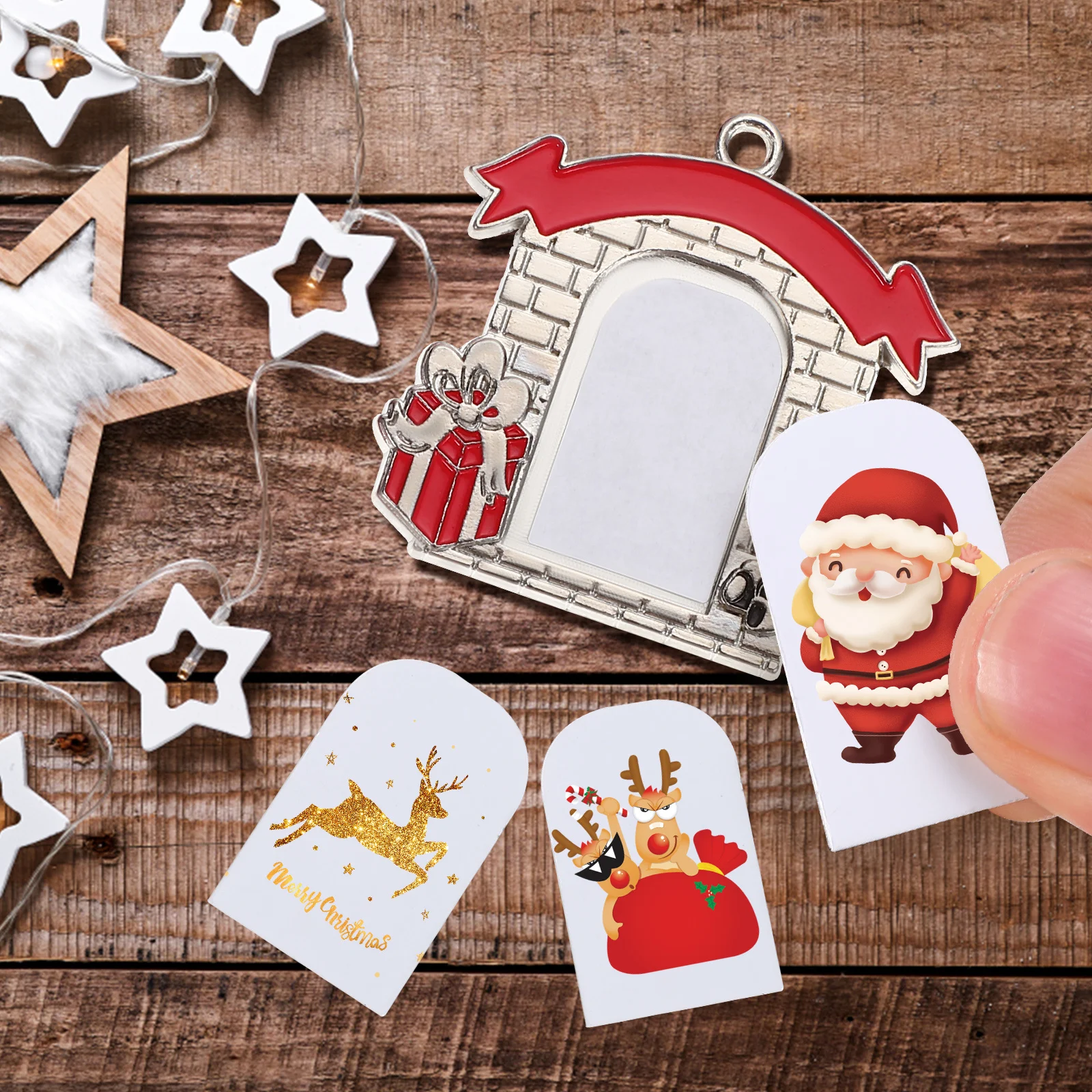 

2Pcs Zinc Alloy Christmas Hanging Ornaments DIY Sublimation Pendants for Tree Decor Xmas Party Decoration Gift