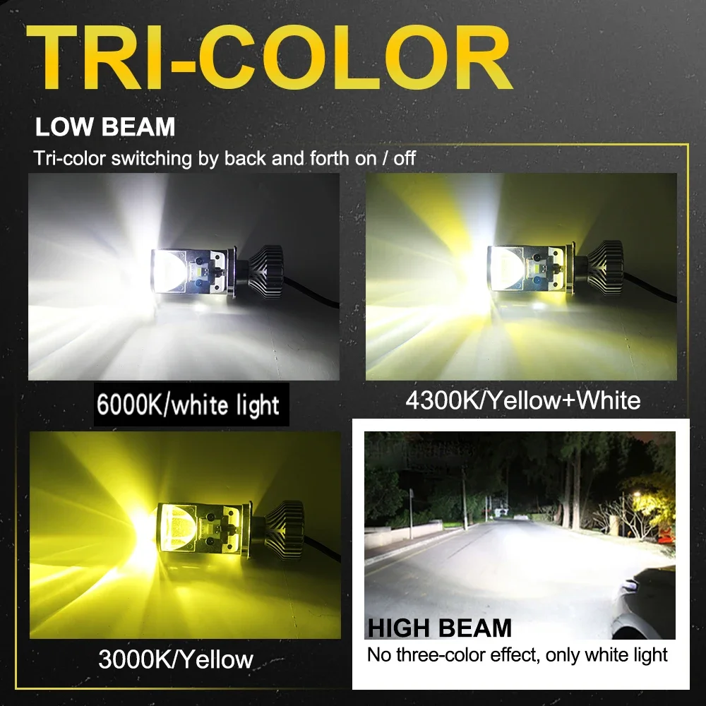 TCYATO Y6D 렌즈 H4 LED 헤드라이트 범용 12V 자동차 라이트 Y7 타입 통합... - 5