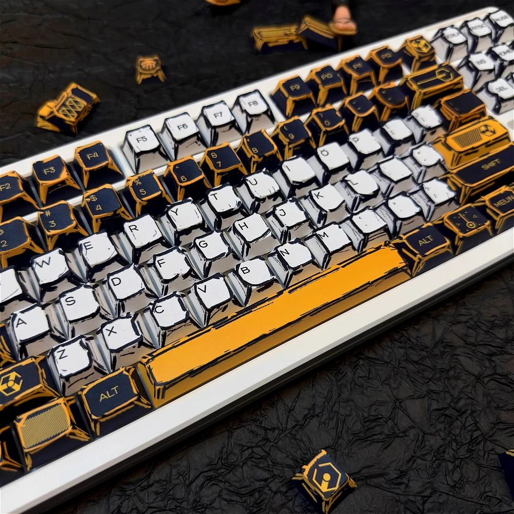 

Колпачки для клавиш в стиле манга GEFENSI Virtual Warfare Pink Sweetheart PBT Cherry, набор 126 клавиш для механических колпачков 60/64/84/98/108