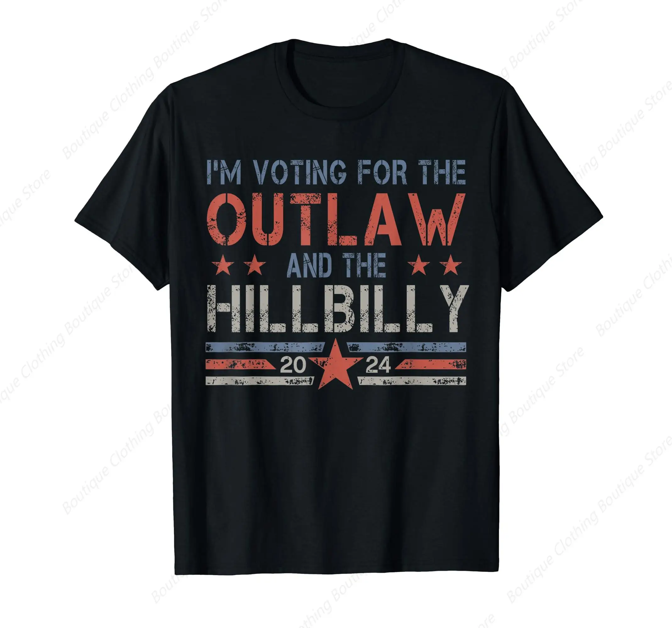 I'm Voting For the Outlaw and the Hillbilly 2024 US Flag T-Shirt