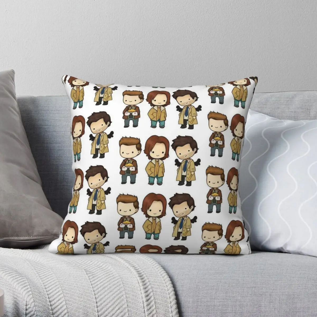 Supernatural Team Free Will Square Pillowcase Polyester Linen Velvet Creative Zip Decor Throw Pillow Case Home Cushion Case