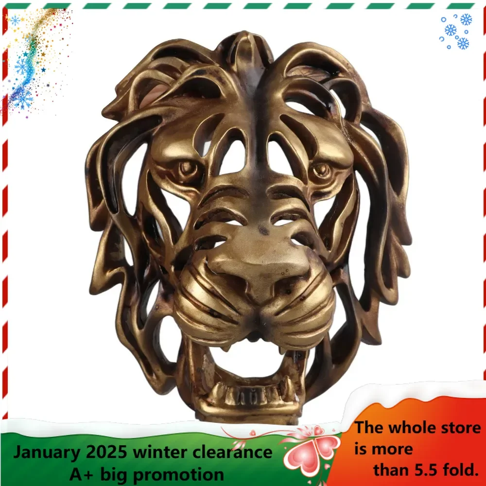 

Animal Head Wall Decoration Creative Lion Head Wall Hanging Art Resin Sculpture Patio Decoration Wall Decoration