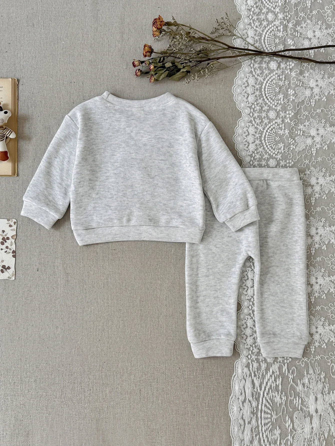 Towel Embroidery Rainbow Baby 2Pcs Outfit Soft Waffle Knit Sweatshirt Pants Set Spring Casual Clothes For Infant Boys Girls 6M-3