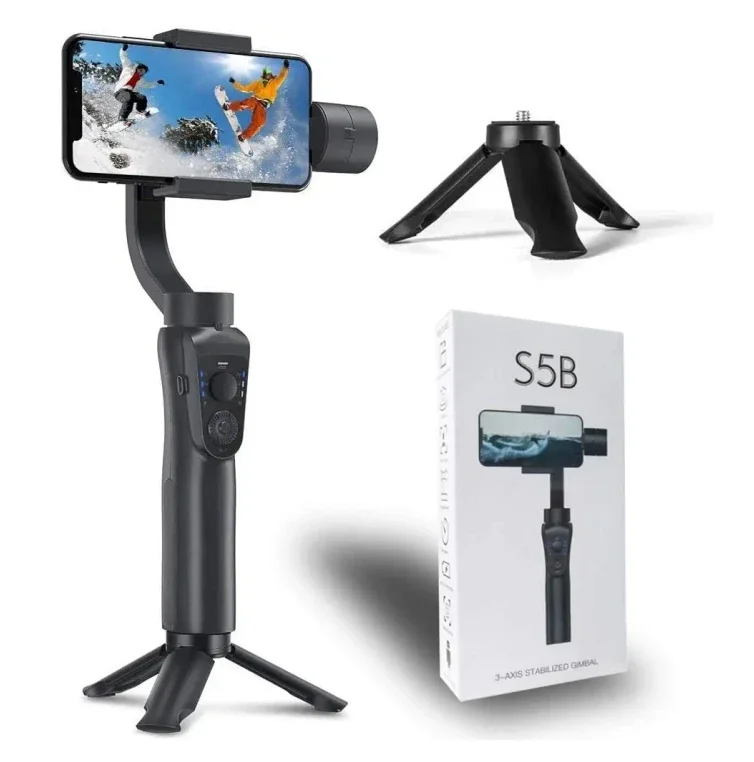 S5B Handheld Gimbal Stabilizer 360 Rotation Phone   Holder For Video Vlog Shooting with tripod