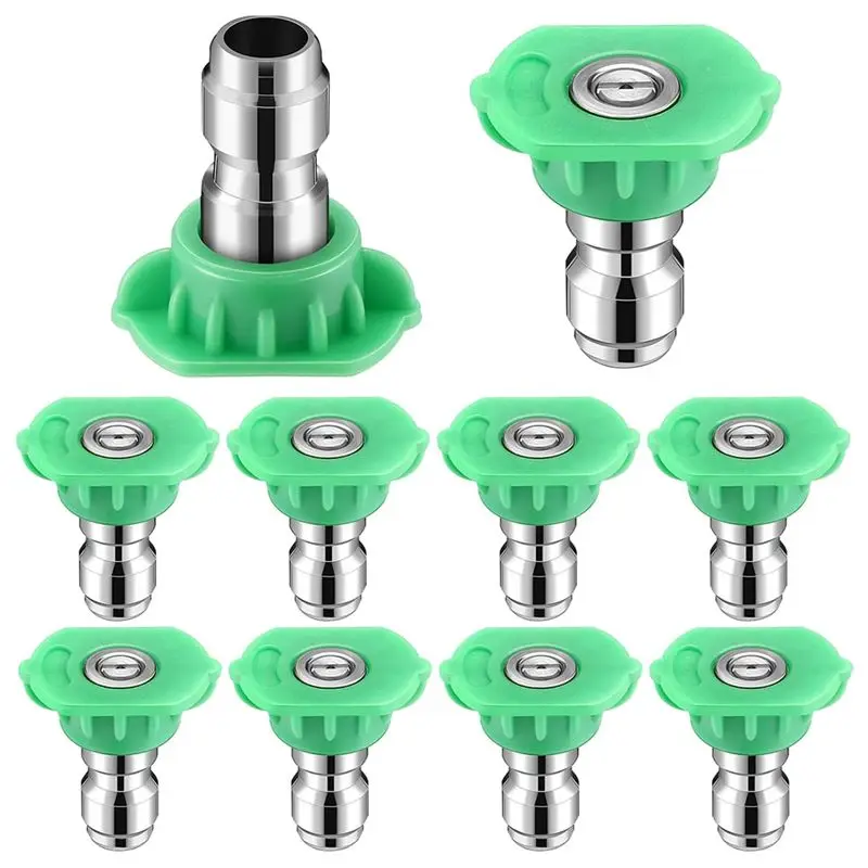 B62B-10 Pack 1/4 Inch Pressure Washer Nozzle Tips Quick Connector Power Washer Tips Pressure Washer Sprayer Nozzle Tips Set