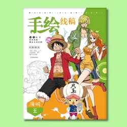 One Piece. Detective con an Hatsune Miku Art Student Beginner's Hand drawn Line Manuscript Animation Copy Color Book