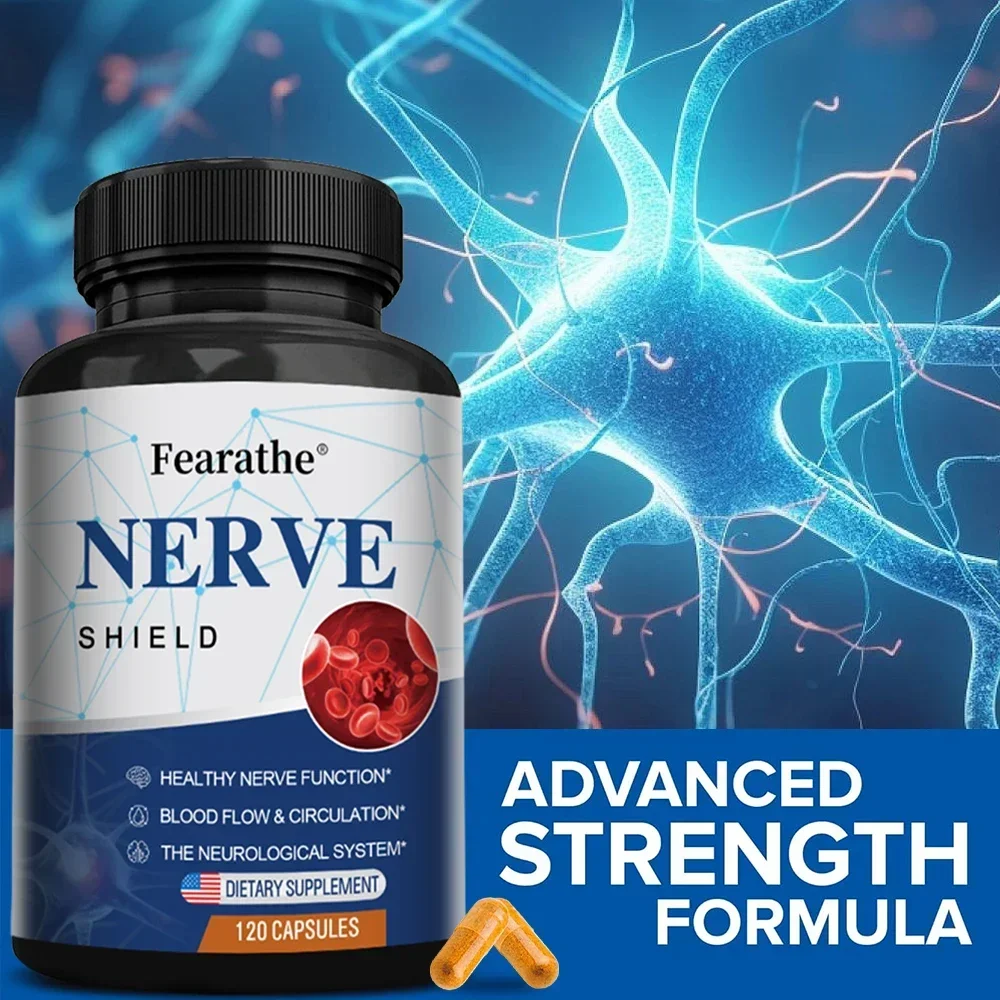 

Premium Nerve Support Supplement - Nerve Support Formula, Promotes Healthy Circulation, Feet, Hands & Toes - 120 Capsules