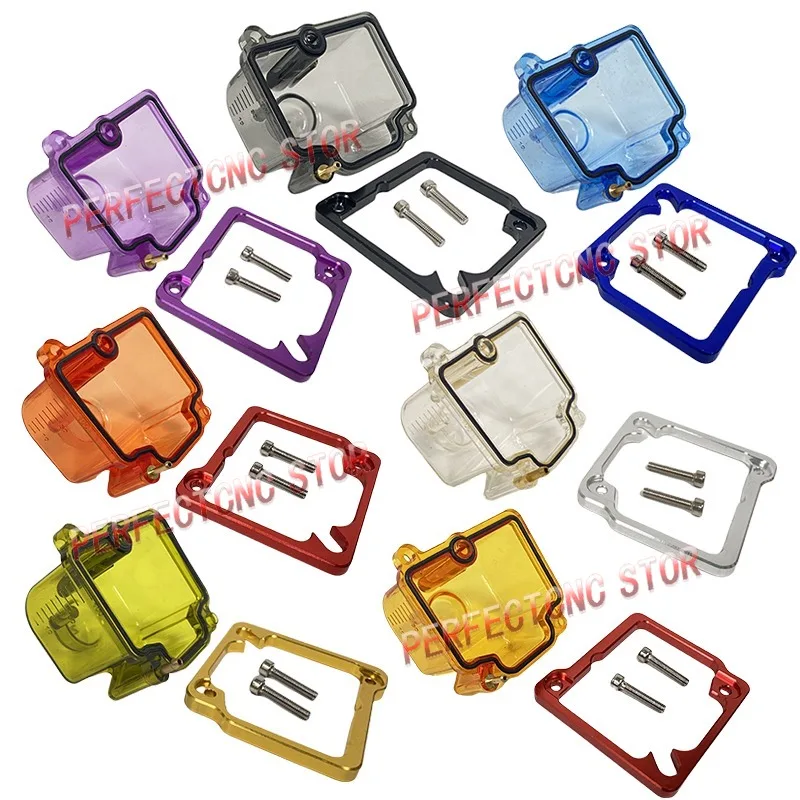 Carburador transparente para motocicleta, cuenco flotante de fondo transparente, taza de aceite para carburador PWK Keihin PJ PE PZ KSR EVO VM22 PHBG