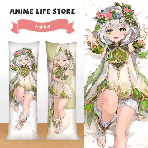 Dakimakura Nahida Pillowcase Cospaly Game Anime Character Uncensorship Cushion Cover Double-Sided Print Pillow Case