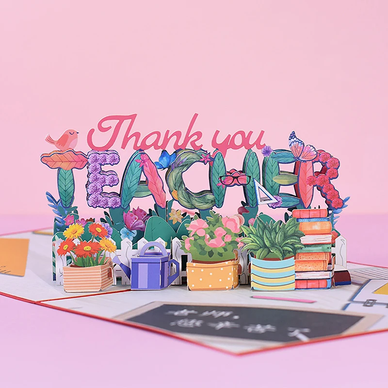 3D Greeting Card for Teacher\'s Day Graduate Pop Up Teacher Card