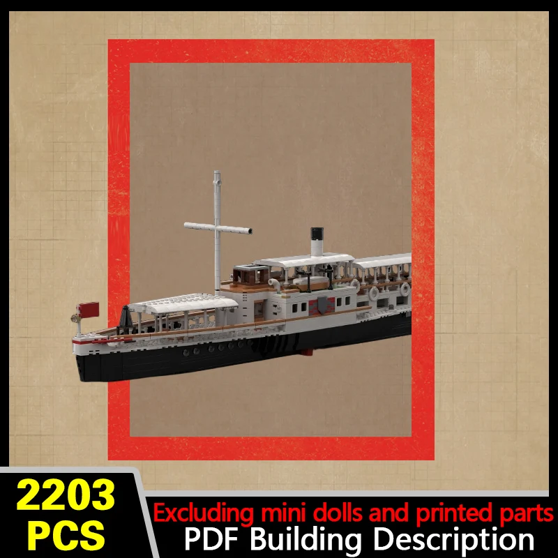 Sightseeing Passenger Ship Model MOC Building Bricks War Equipment Modular Technology Gifts Holiday Assemble Children Toys Suit