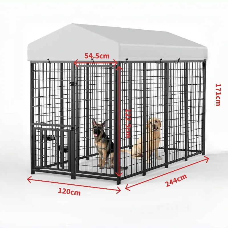 

Outdoor Heavy Duty Folded Large Steel Wire Mesh Dog Cage Kennel Large household appliances dog house dog house outdoor