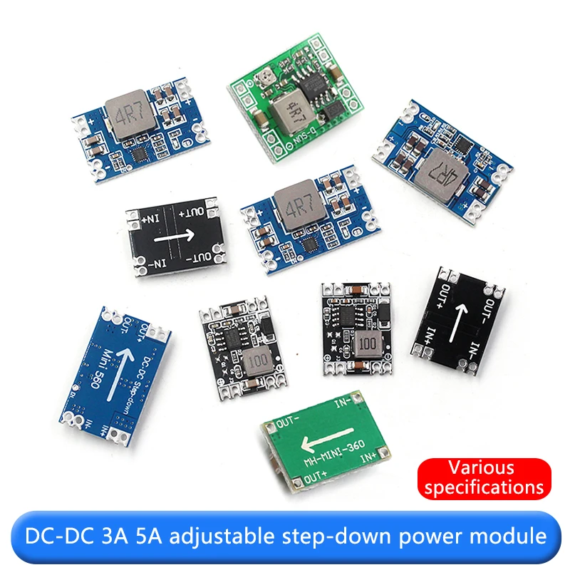 3A 5A DC-DC Buck Step-down Power Supply Module 3.3V 5v 9V 12V Fixed Output High-Current mini560 MP1584EN Adjustable Power