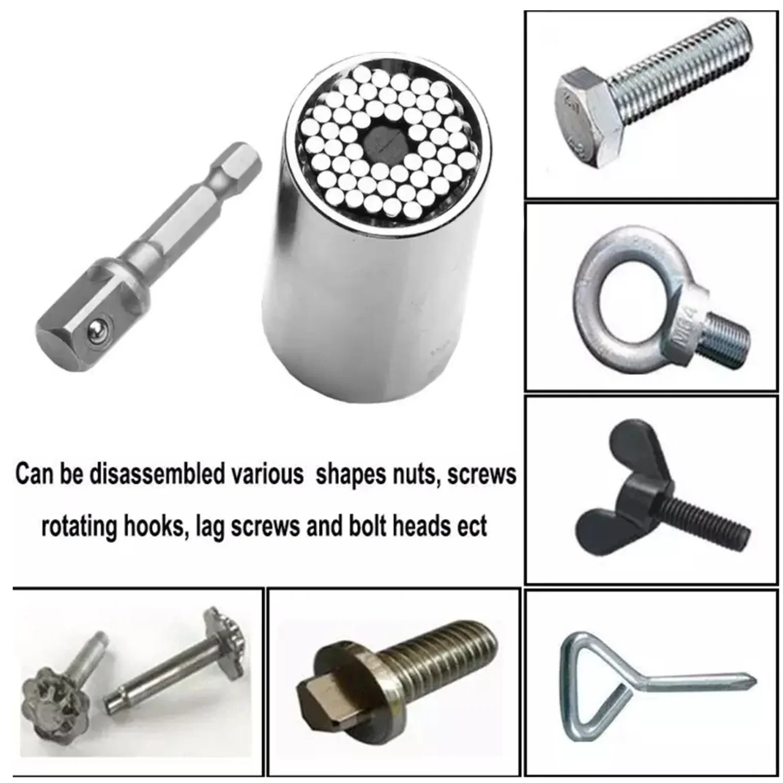 Universal Hardware Torque Wrench Head Set Socket Sleeve In Wrench Steel 7-19mm Spanner Key Portable Hand Tools Repair Wrench