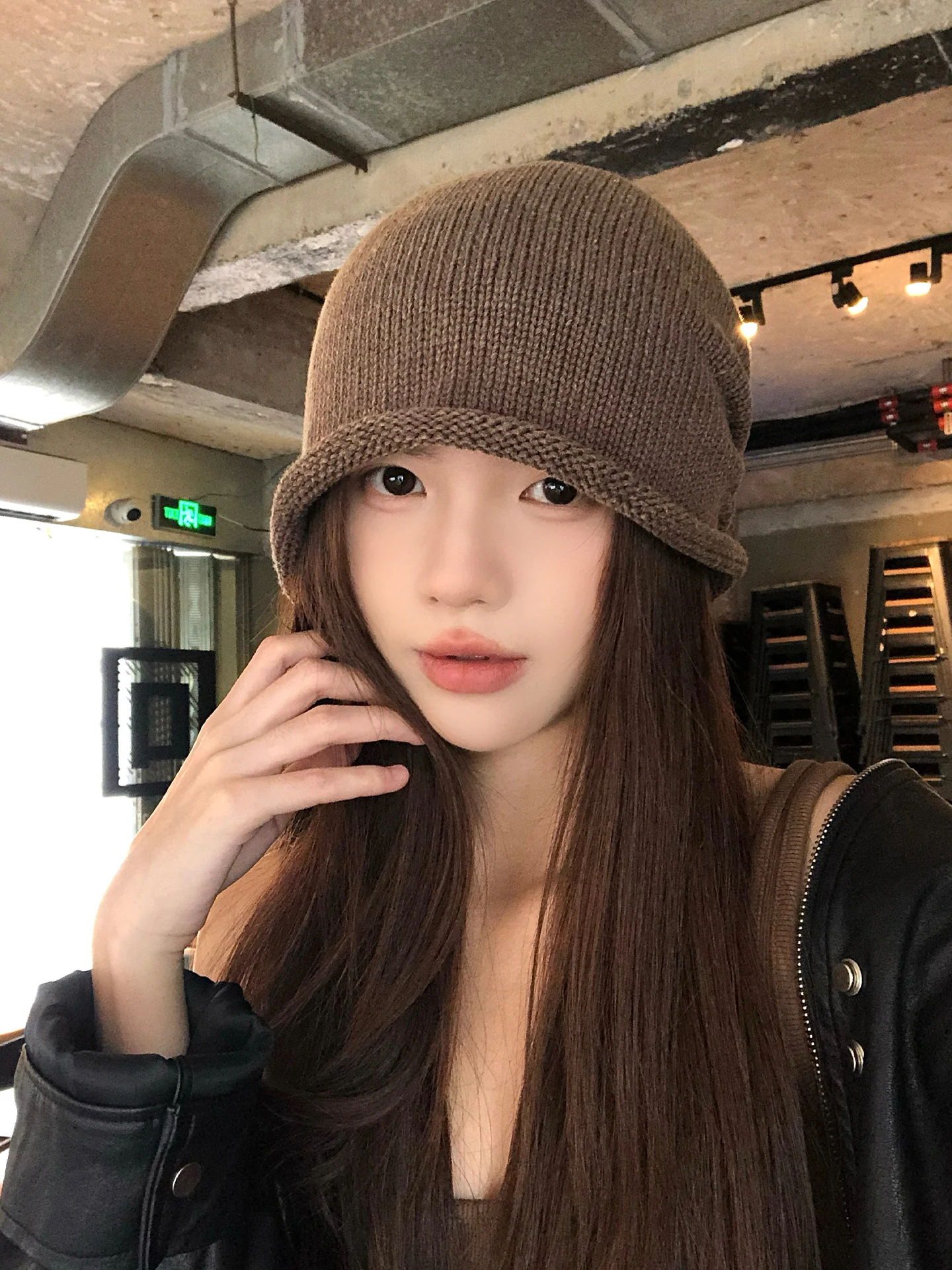 Retro Japanese Knitted Hat Women Early Autumn Thin Loose Cold Cap Large Head Size Small Face Appearance Casual Style No Brand