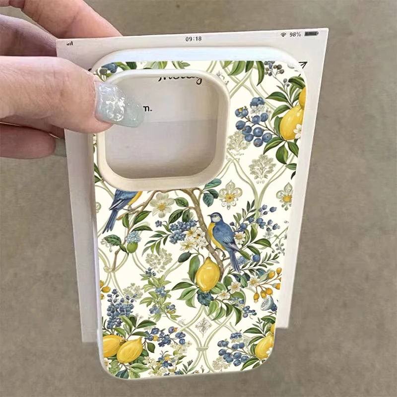 Lemon Trees Lichee Pattern Phone Case For iPhone 17 16 15 14 Pro Max 12 11 13 Pro 14 15 pro 16 Plus 17 Air Shockproof Soft Cover