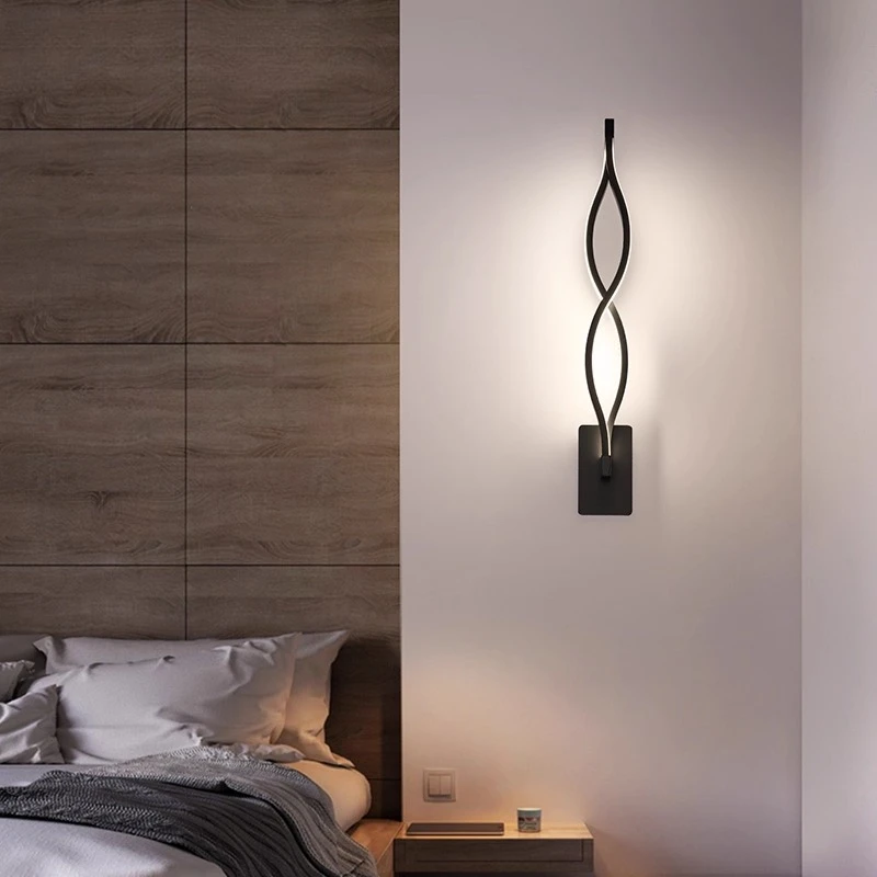 Creative LED Nordic living room wall decoration wall lamp Nordic study living room warm and simple personalized bedside table