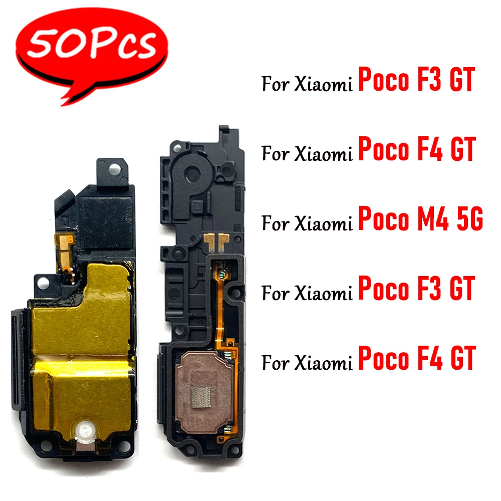 50Pcs，NEW Loudspeaker bottom Loud Speaker Sound Buzzer Ringer Flex Cable For Xiaomi Poco F3 GT M4 5G X3 GT X4 GT X5 F4 5G F5 Pro